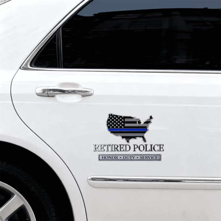 BlueShield – Metall-Autoemblem für pensionierte Polizisten