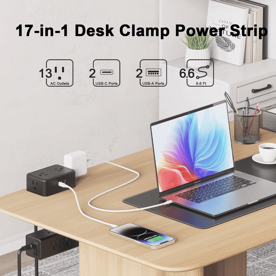 VoltClamp Pro – Hub de carga rápida de 20W con pinza