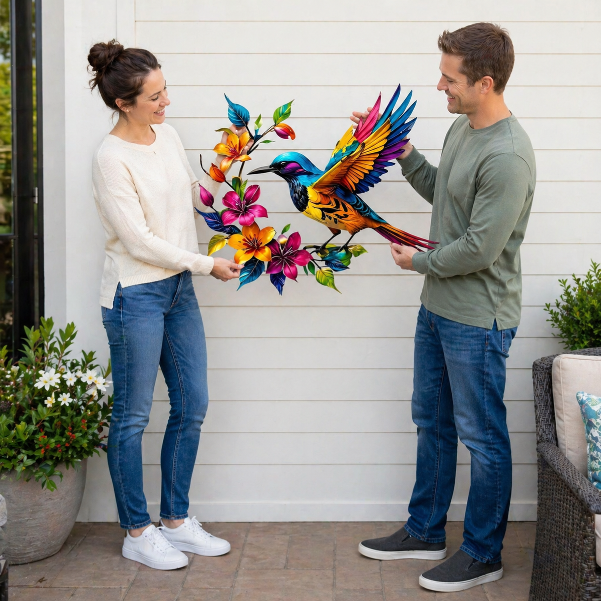 BloomForge – Arte de pared de metal de colibrí