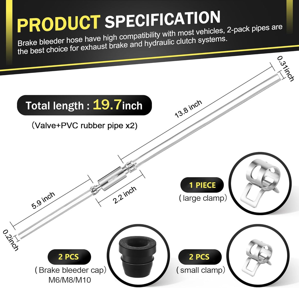BrakeFlow – Kit universal de manguera purgadora de frenos unidireccional