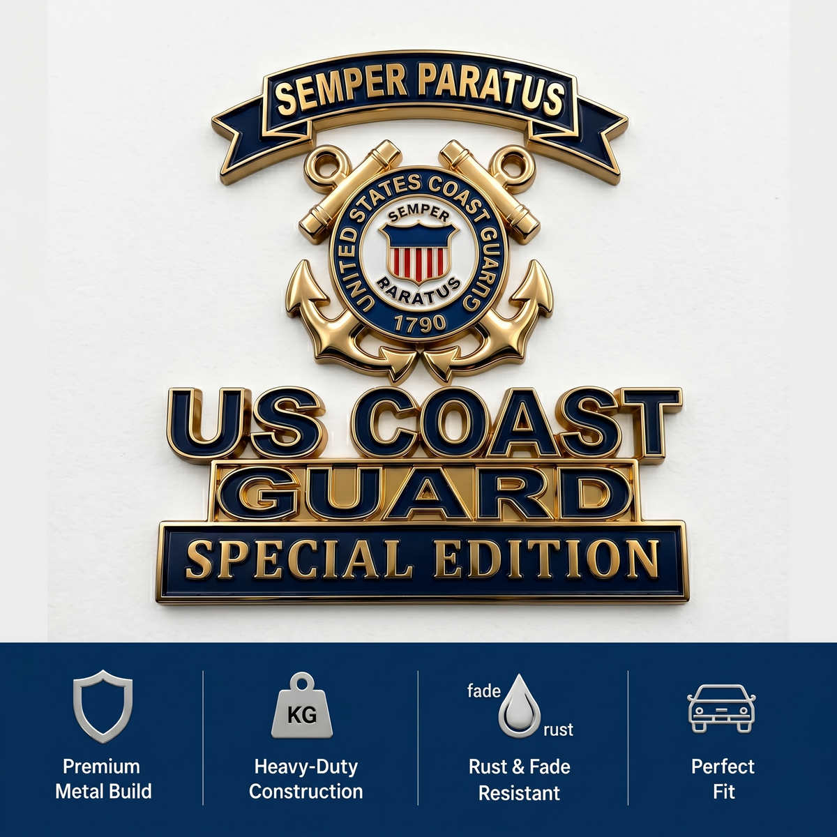 Guardacostas - Insignia Metálica Emblema Semper Paratus