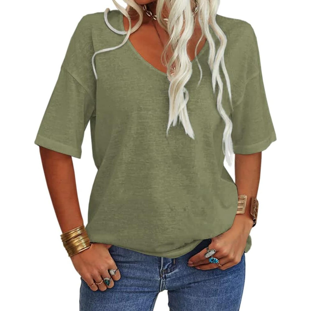 VivaVee – Camiseta de cuello en V para mujer, para un estilo sin esfuerzo