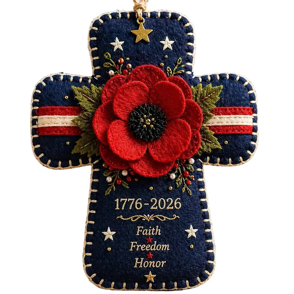PoppyCraft – Kit de Adorno de Cruz Patriótica para Hacer Tú Mismo