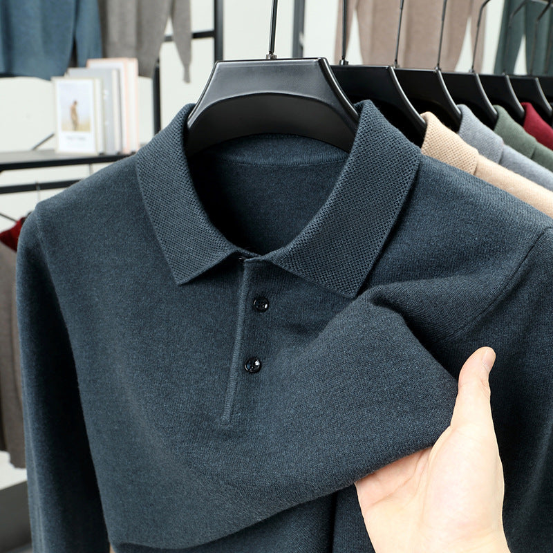PrestigeKnit – Suéter polo de cachemira para hombre
