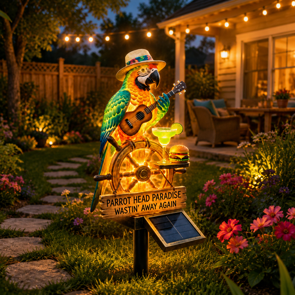 NatureGlow – Decoración de jardín de loros con iluminación solar