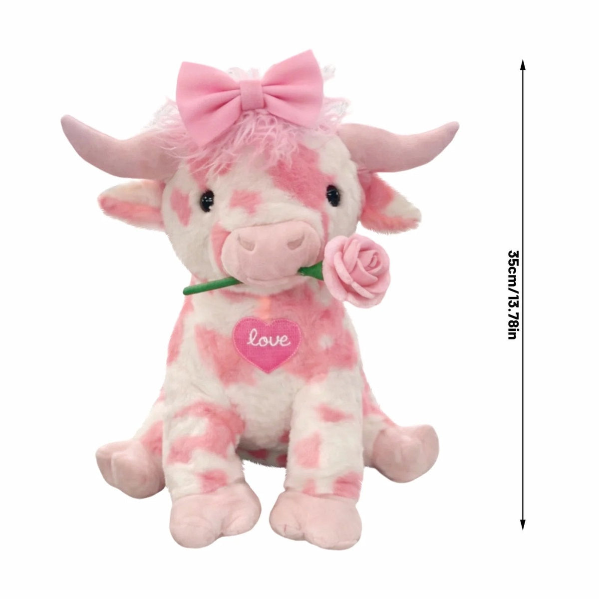 FluffyMoo – Niedliches rosa Plüschkuh-Kuscheltier