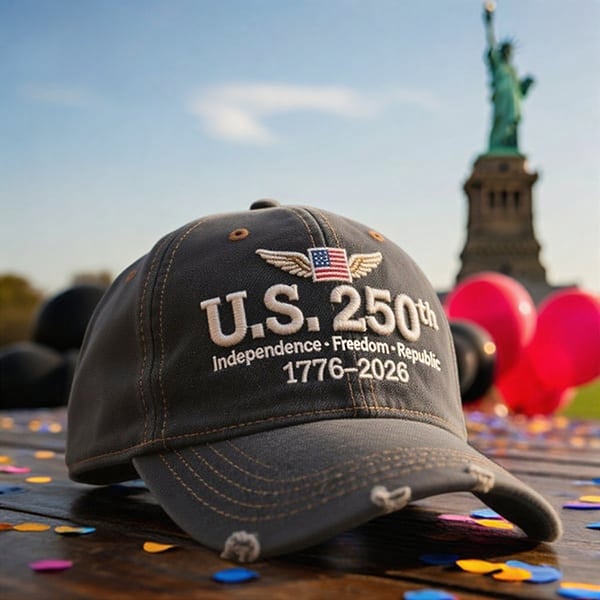 LibertyCap - Gorra con efecto vintage del 250 aniversario de EE. UU.