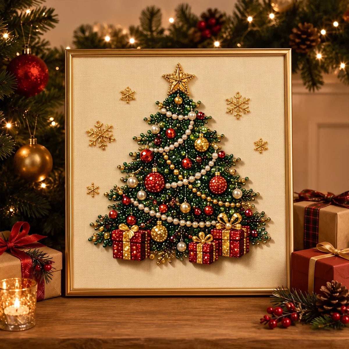 PearlCraft – Kit de pintura de diamante 3D premium de Navidad