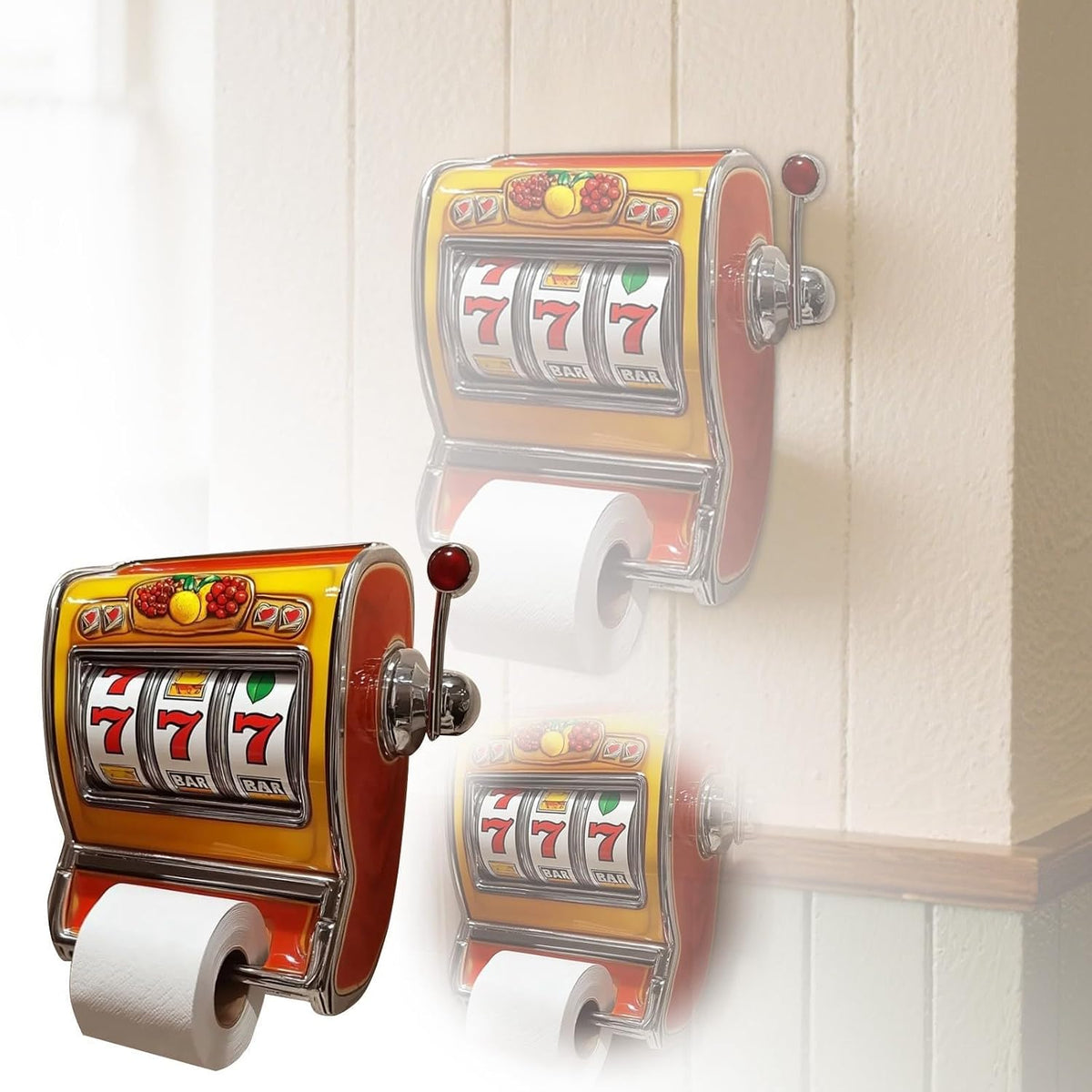 RollJack – Soporte para papel higiénico con máquina tragamonedas