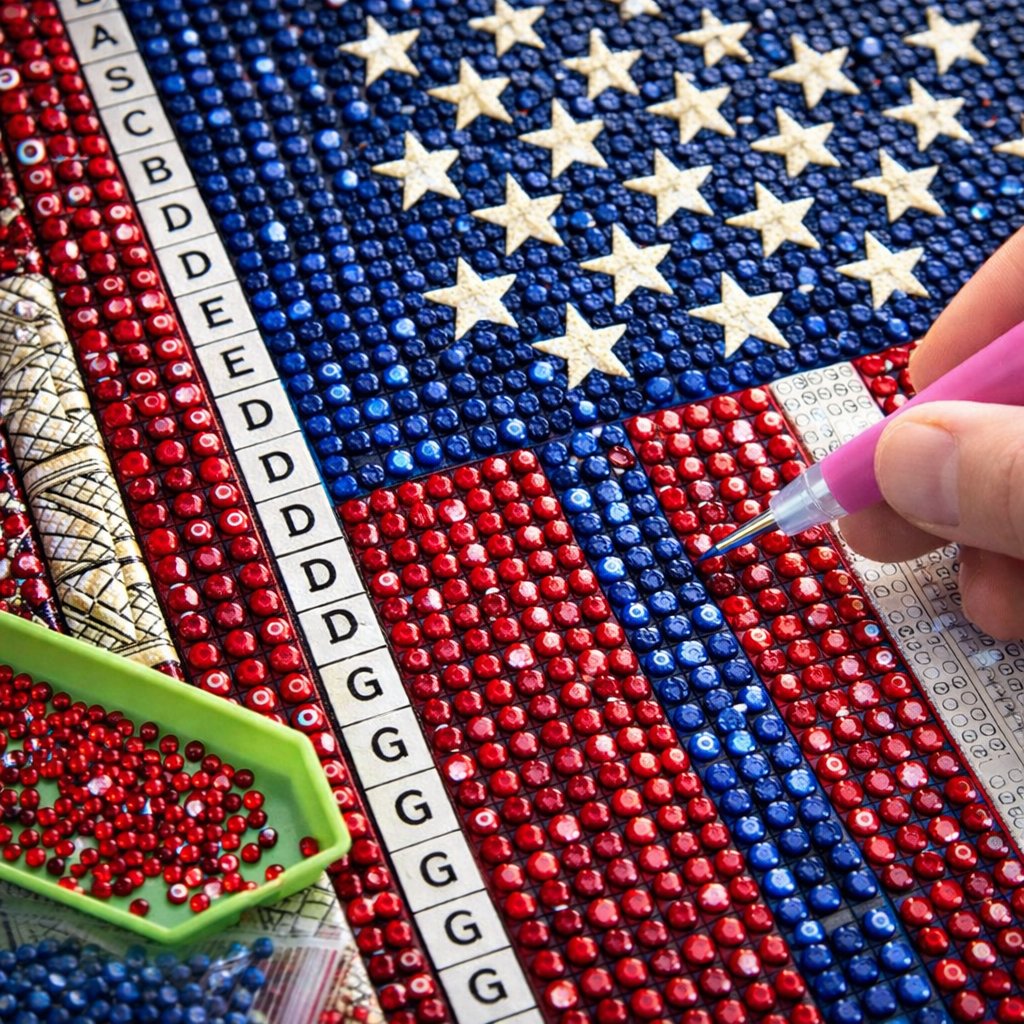 DiamondCraft – DIY 5D-Diamant-Malset „Amerikanische Flagge“