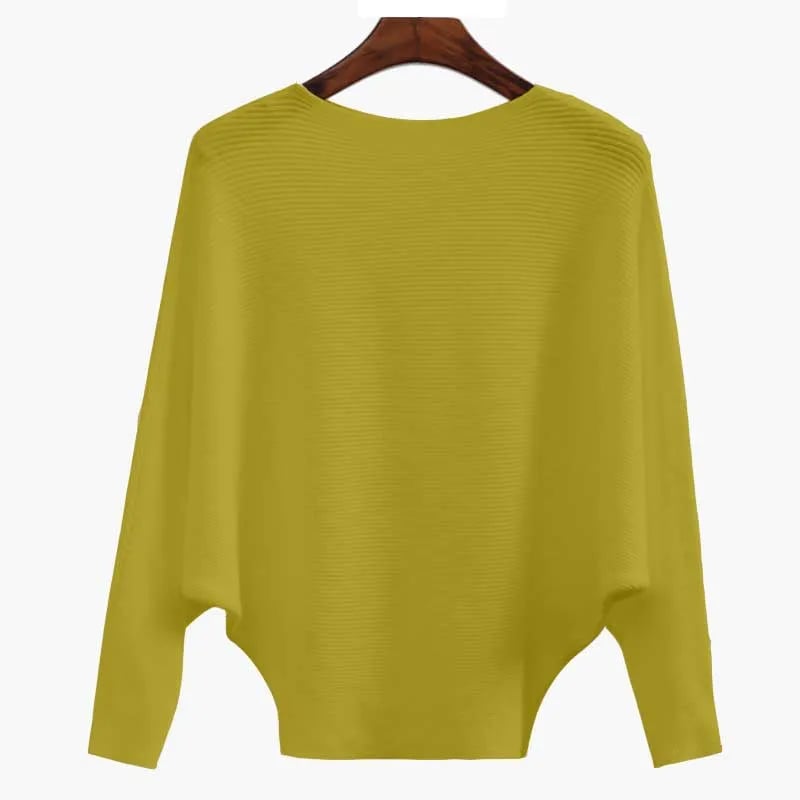 CozyWave – Damen-Strickpullover mit U-Boot-Ausschnitt und Fledermausärmeln