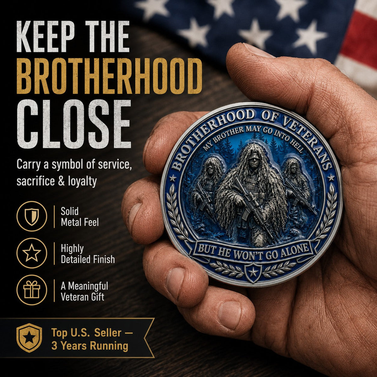 BattleBond – Herausforderungsmünze für Veteranentreue