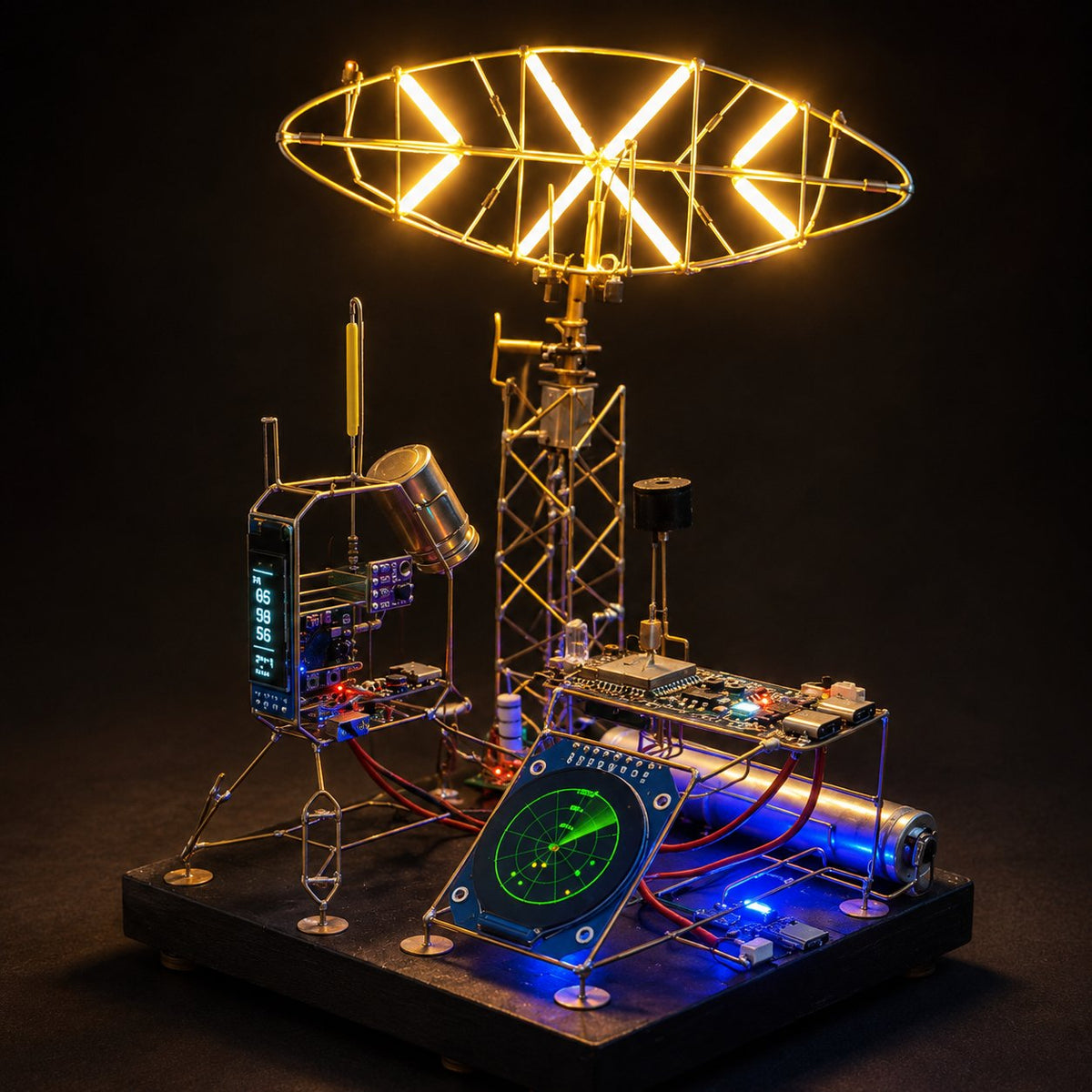 NeonForge – Handgefertigte Cyberpunk-Schaltkreis-Skulpturlampe