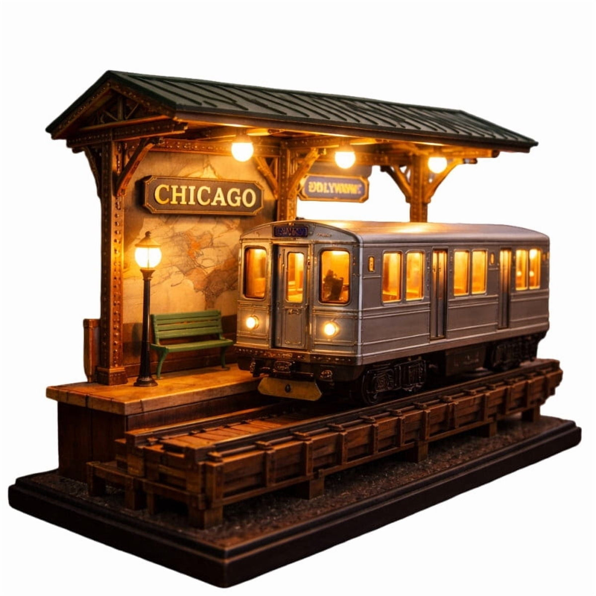 UrbanTrack Glow – Lámpara nocturna de Chicago