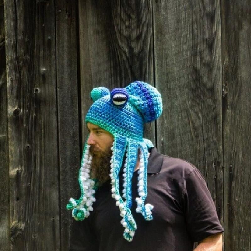 TentacleHue – Gorro de punto de pulpo con bloques de color
