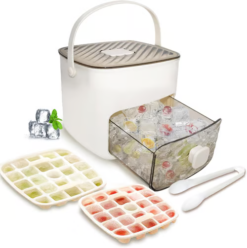 🥳TOP-ANGEBOT 2026🥳💞Über 50.000 verkauft!🧊Tragbarer Eiswürfelbereiter mit Deckel und Aufbewahrungsbox (48 Würfel)