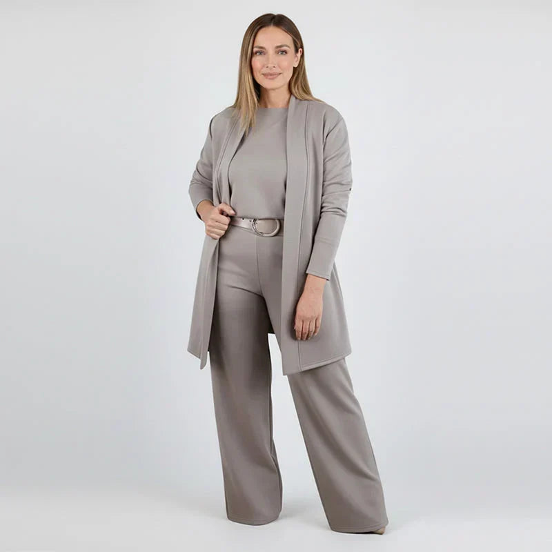 Elegante conjunto de 3 piezas con caída fluida – Lunara™