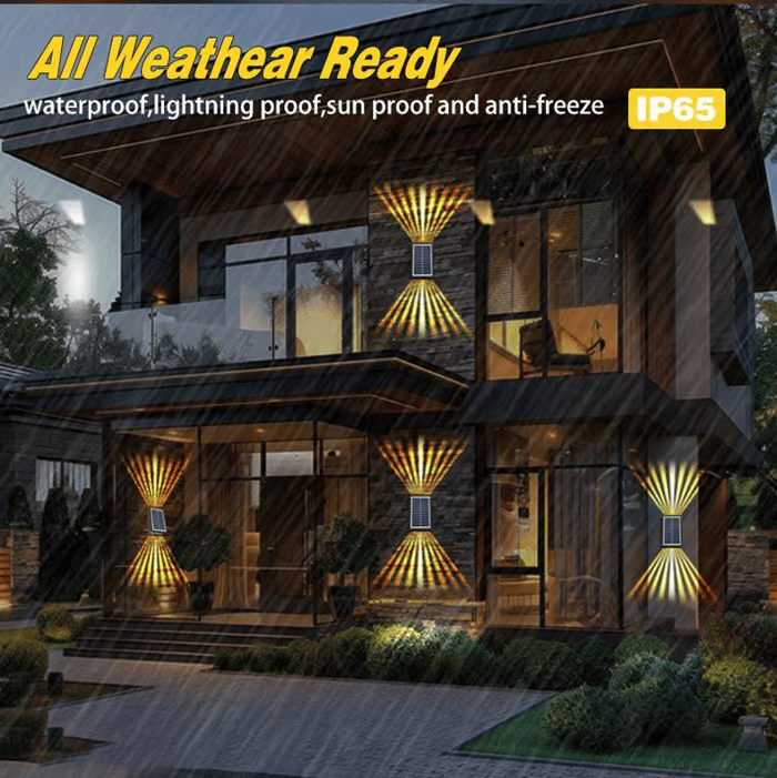 BrightRay – Lámparas Solares de Pared para Exterior con 4 LED
