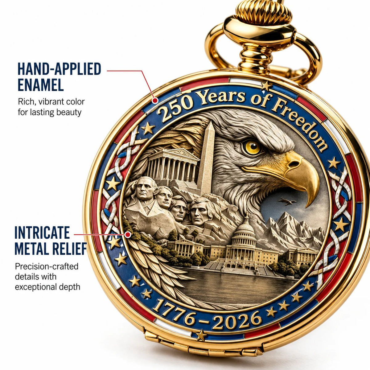 LibertyChrono – Reloj de Bolsillo 250 Aniversario de EE. UU.