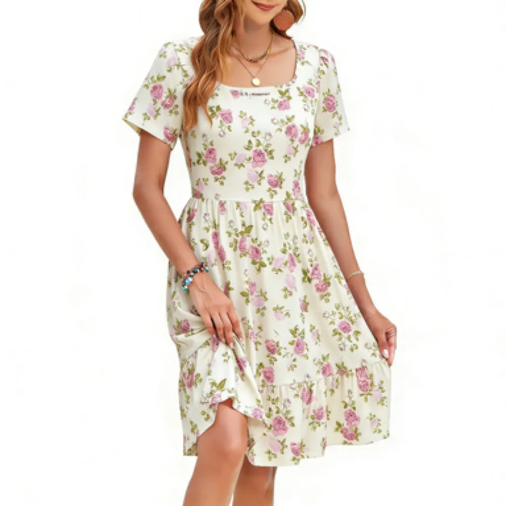 LunaFlora – Elegante vestido de verano floral para mujer