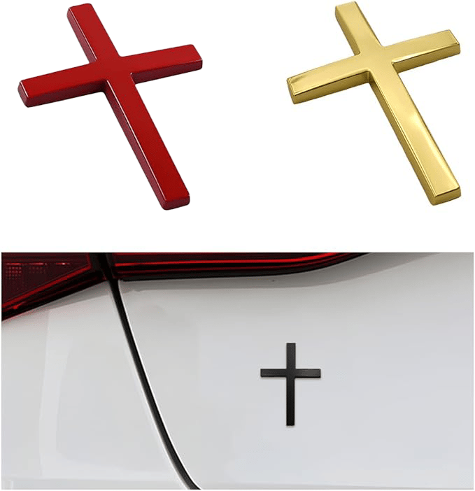 FaithRide – 3D-Metall-Kreuz-Autoaufkleber