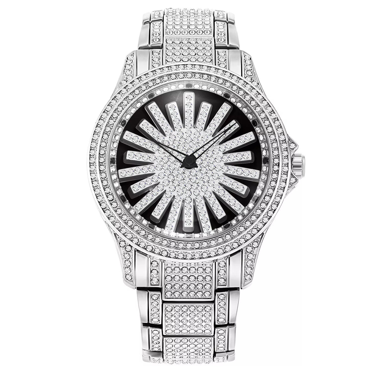 CrownElite – Luxuri öse rotierende Uhr im Diamant-Design