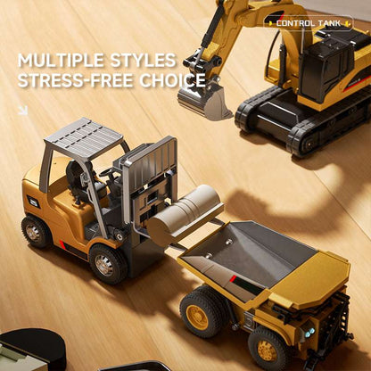 TitanSite – Interaktives Set aus RC-Bagger, Muldenkipper & Gabelstapler