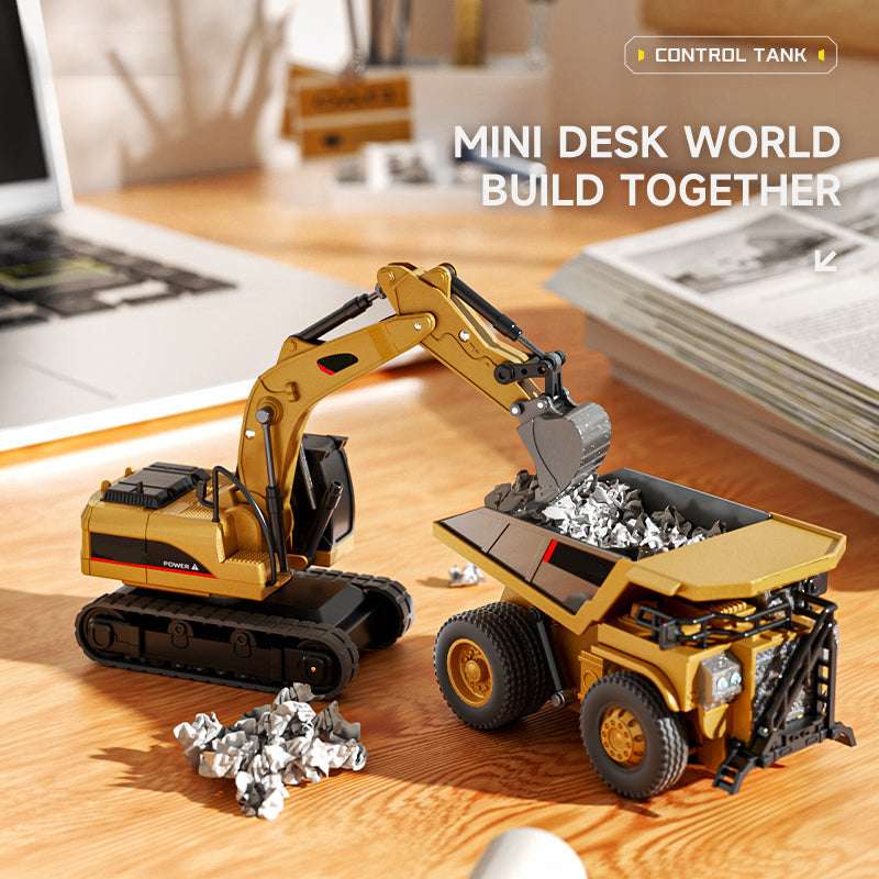 TitanSite – Interaktives Set aus RC-Bagger, Muldenkipper & Gabelstapler