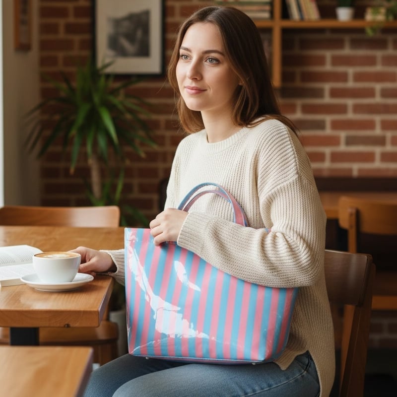CarryWave – Bolso tote a rayas de lona duradero