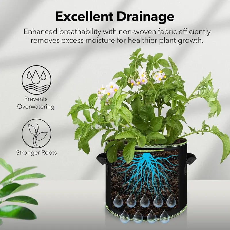 GardenFlow – Bolsas de cultivo reutilizables para raíces sanas