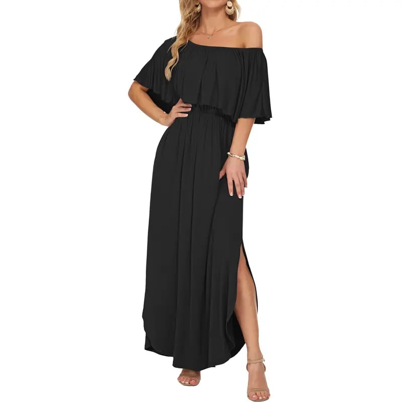 GraceLoom – Vestido Fluido de Hombros