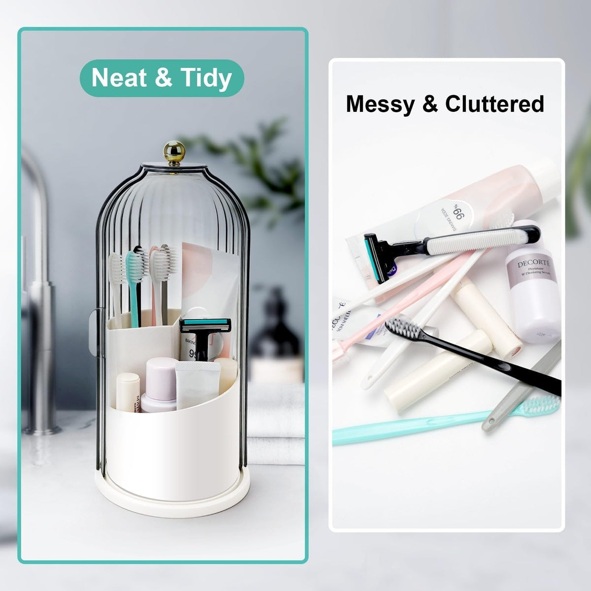 BrushNest – Zahnbürsten-Organizer mit Schiebedeckel