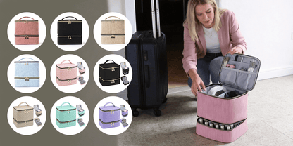 PolishPro – Estuche organizador de esmalte de uñas de doble capa de lujo