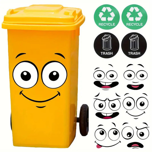 EcoSmile – Umweltfreundliches Aufkleber-Set für Mülleimer-Gesichter