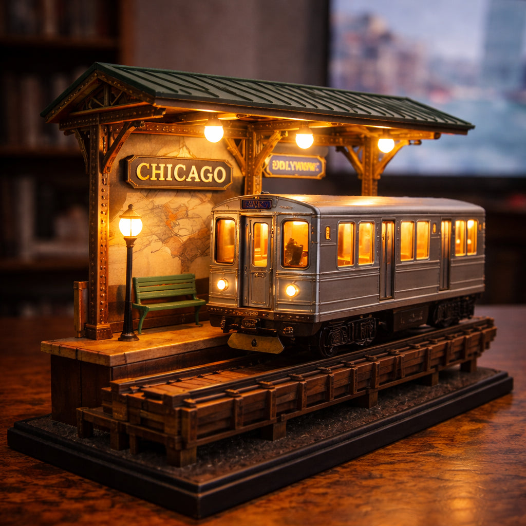 UrbanTrack Glow – Lámpara nocturna de Chicago