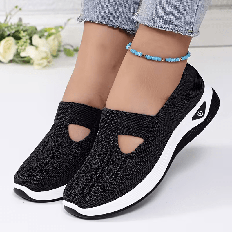Pebble — Zapatillas sin cordones para caminar con suela curvada