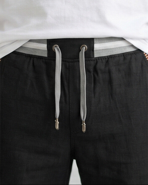 Coastal — Pantalones cortos con cordón y parche de cuero para hombre