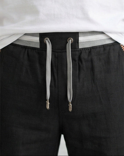 Coastal — Pantalones cortos con cordón y parche de cuero para hombre