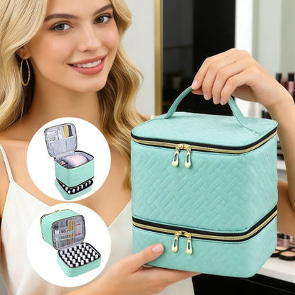 PolishPro – Estuche organizador de esmalte de uñas de doble capa de lujo