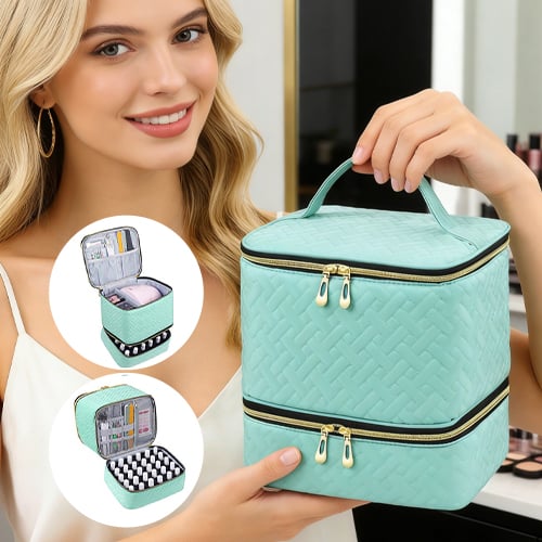 PolishPro – Estuche organizador de esmalte de uñas de doble capa de lujo