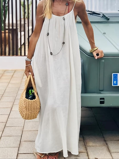 LuxeLounge – Elegante vestido de descanso camisero sin mangas