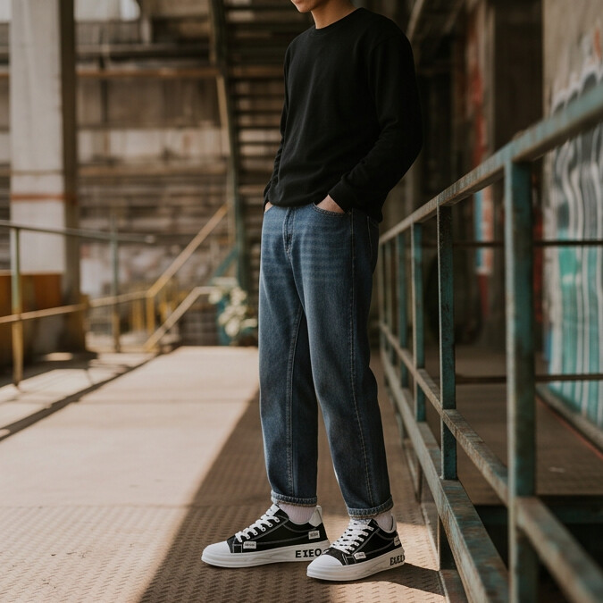 CanvaLift – Plateau-Sneaker mit gestickten Label-Details