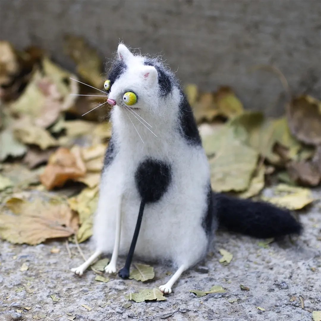 CurioCat - Figura de lana suave
