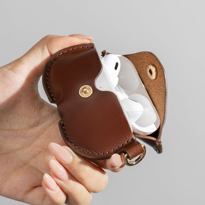 LuxeShield – Funda protectora de cuero genuino premium para AirPods