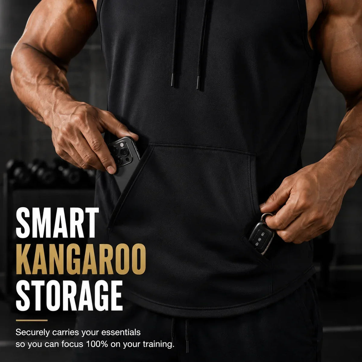 FlexCore – Camiseta sin mangas con capucha de alto rendimiento