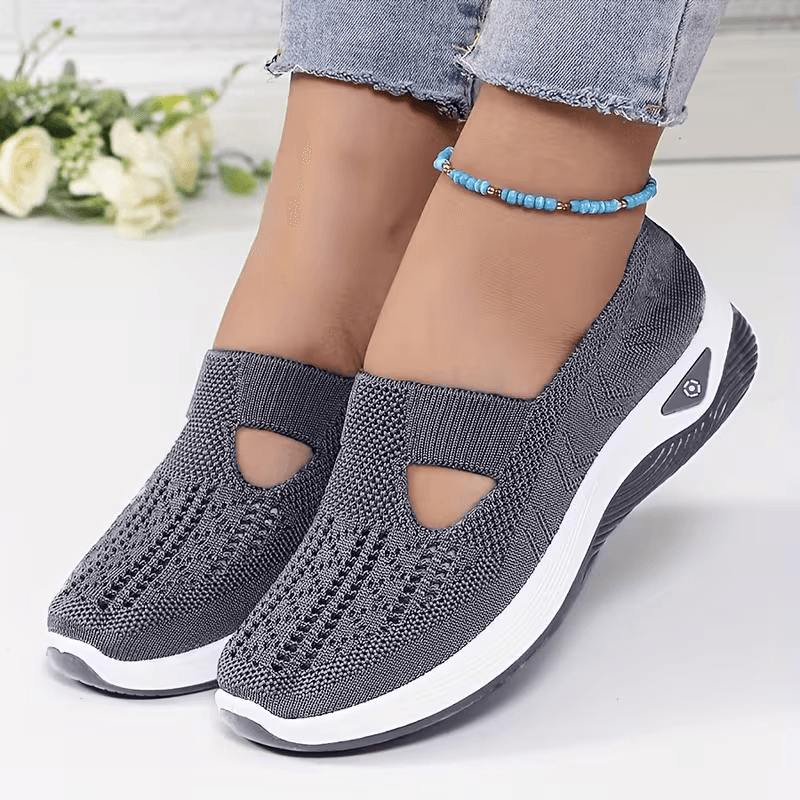 Pebble — Zapatillas sin cordones para caminar con suela curvada