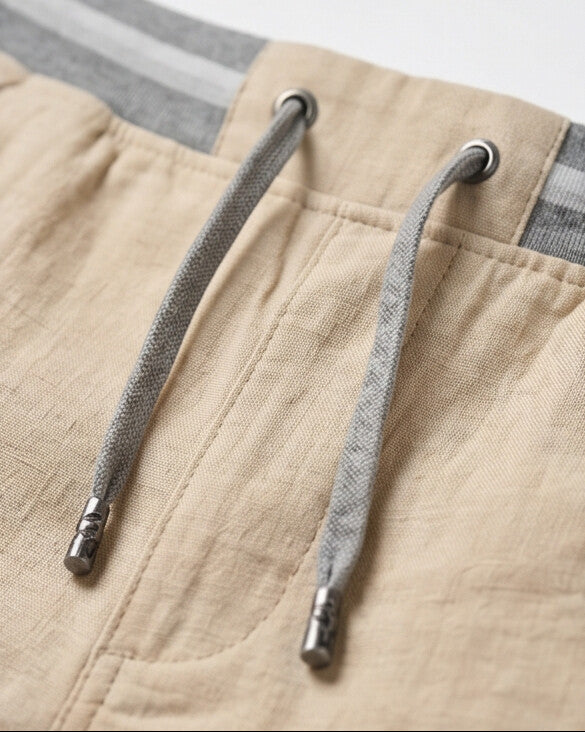 Coastal — Pantalones cortos con cordón y parche de cuero para hombre
