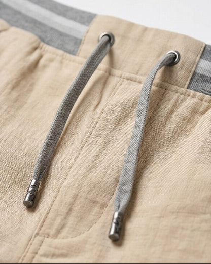 Coastal — Pantalones cortos con cordón y parche de cuero para hombre