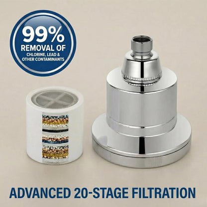AquaFlow – Cabezal de ducha de alta presión de acero inoxidable