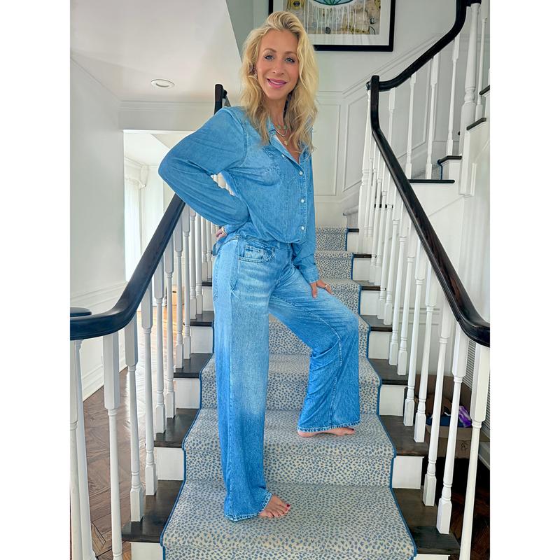 Denim Drift - Pijama suave Cloud